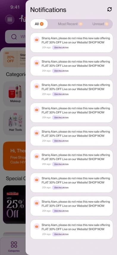 Every offer lands in one native feed - no inbox to dig through
